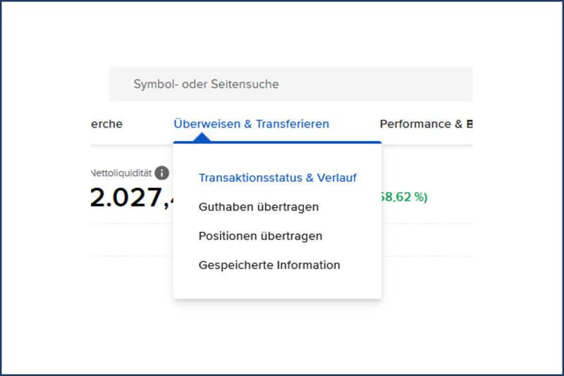 Schritt 1 Onvista Depotübertragung