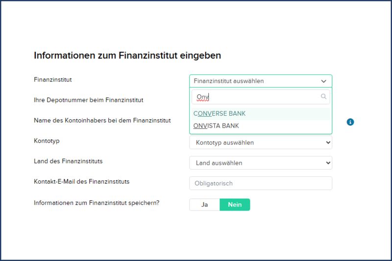 Schritt 1 Onvista Depotübertragung