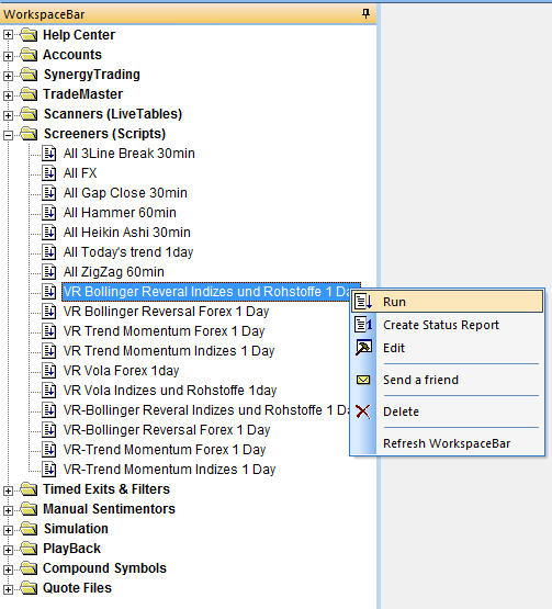 Market scanner package