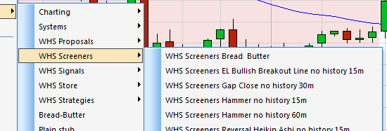 SignalRadar tables in NanoTrader.